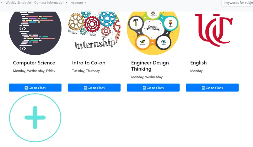 Online class website – screenshot 3