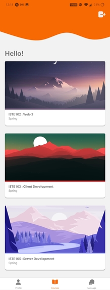 RIT MyCourses Mobile Application – screenshot 1