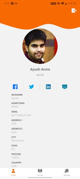 RIT MyCourses Mobile Application – screenshot 4