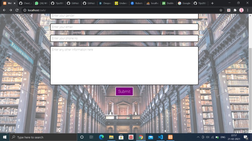 Library registration page – screenshot 5