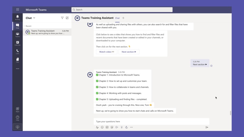 Microsoft Teams Training Assistant – screenshot 4