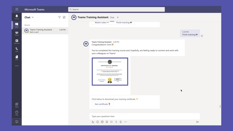 Microsoft Teams Training Assistant – screenshot 5