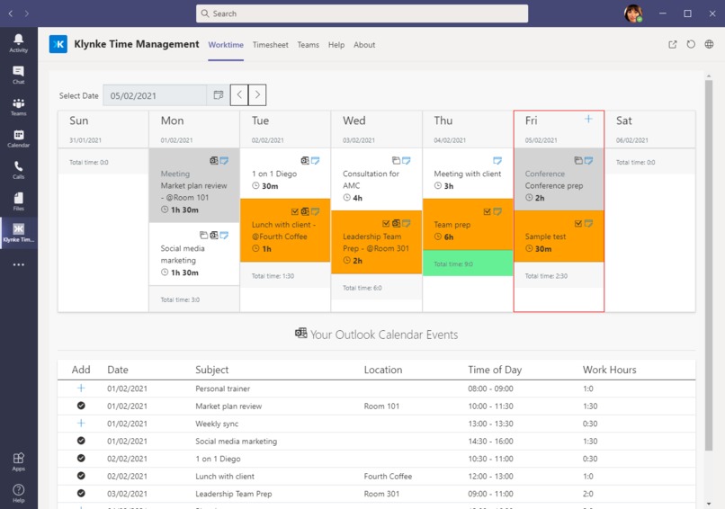 Klynke Time Management – screenshot 1