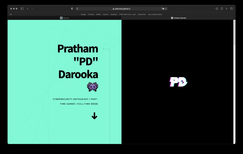 Personal Website – screenshot 1