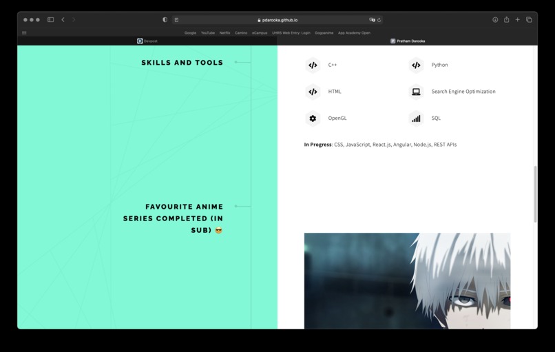 Personal Website – screenshot 2