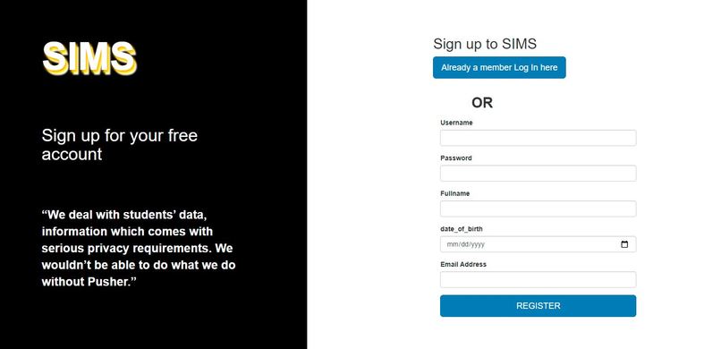 SIMS(student information management system) – screenshot 2