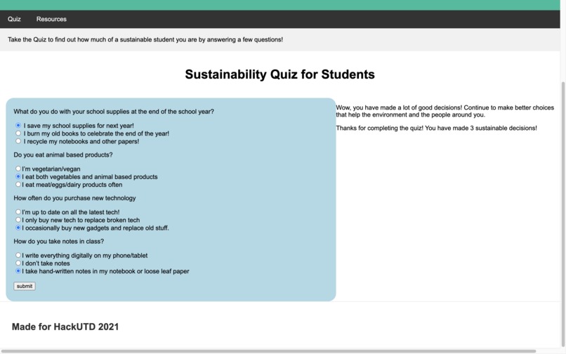 Sustainability Website – screenshot 2