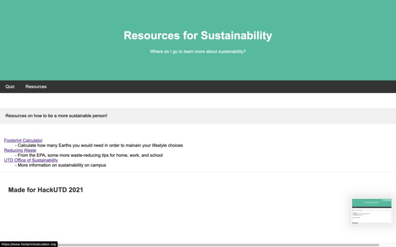 Sustainability Website – screenshot 3