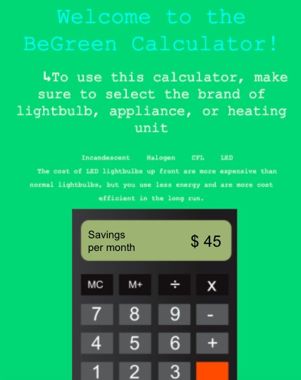 BeGreen Calculator – screenshot 2