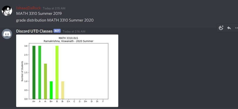 Discord UTD Classes Bot – screenshot 2