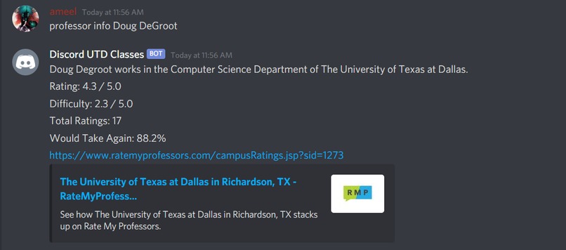 Discord UTD Classes Bot – screenshot 3