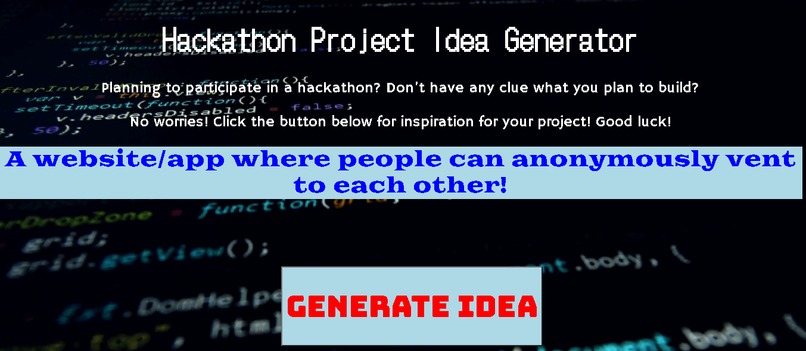 Hackathon Project Idea Generator – screenshot 1