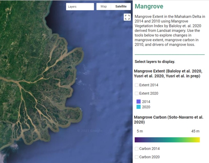 Mangrove: Mangrove carbon monitoring over time – screenshot 1