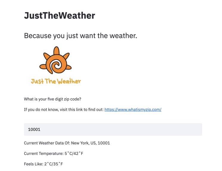 JustTheWeather – screenshot 2