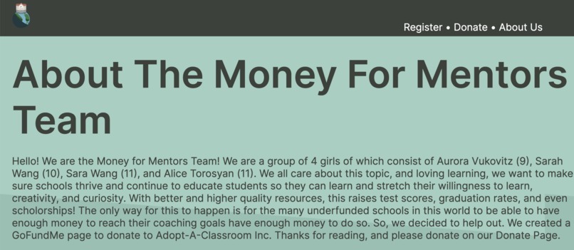 Money for Mentors – screenshot 3