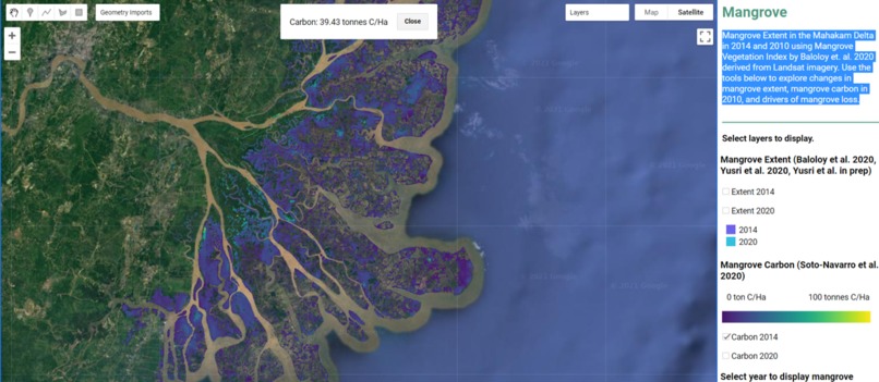 Mangrove: Mangrove carbon monitoring over time – screenshot 4