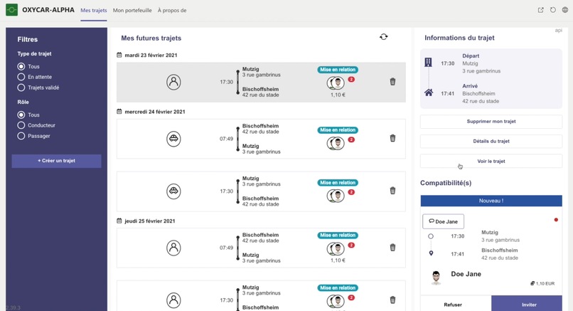 OXYCAR - Simple SaaS mobility solution for carpooling & bike – screenshot 4