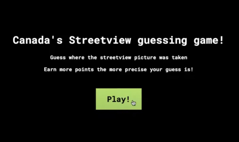Canada StreetView Guessing Game – screenshot 1