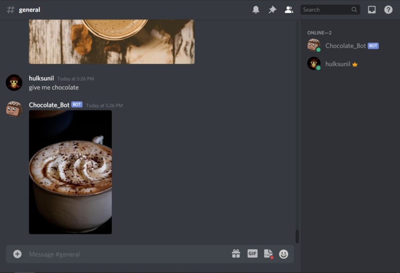 Chocolate Discord Bot – screenshot 1