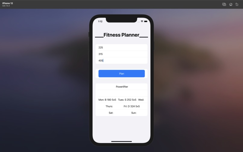 Fitness Planner – screenshot 1
