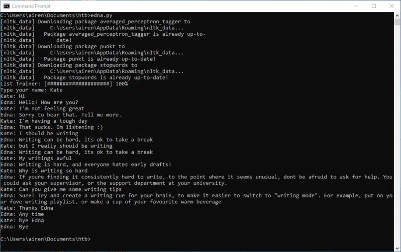 Edna - a writing chat bot – screenshot 1
