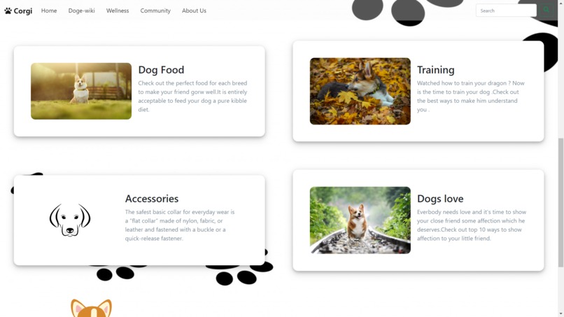 CORGI WEBSITE – screenshot 3