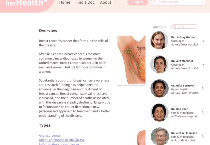 herHealth* – screenshot 2