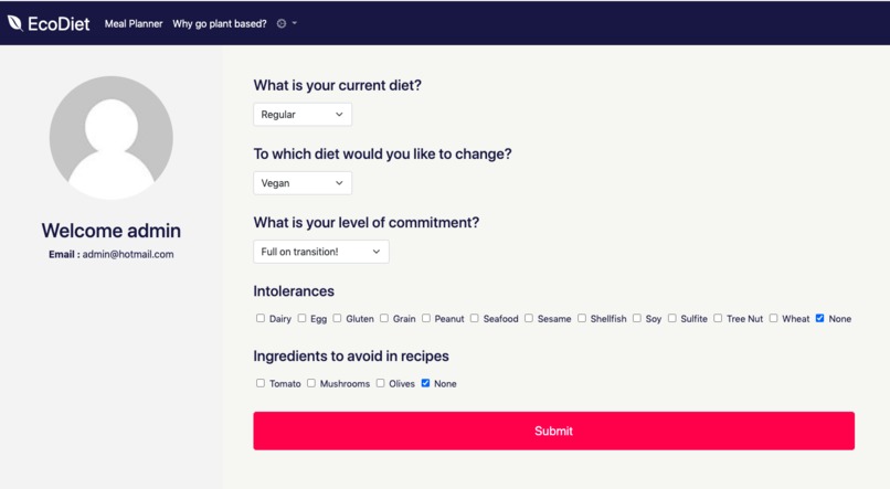 EcoDiet – screenshot 1