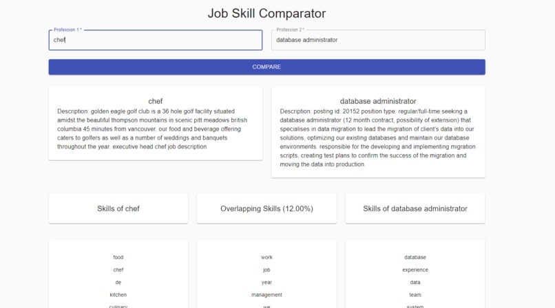 Job Skills Comparator – screenshot 1
