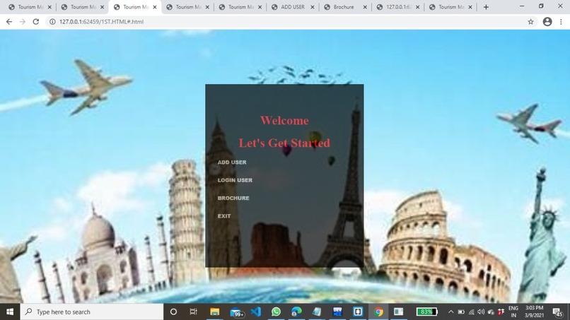 Tourism Management System – screenshot 1