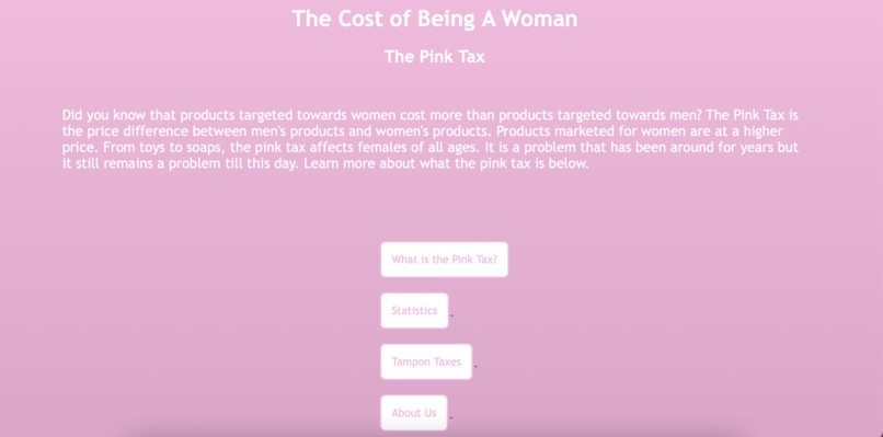 Team 25 - The Cost of Being a Woman – screenshot 1