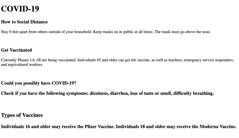 COVID-19 – screenshot 2