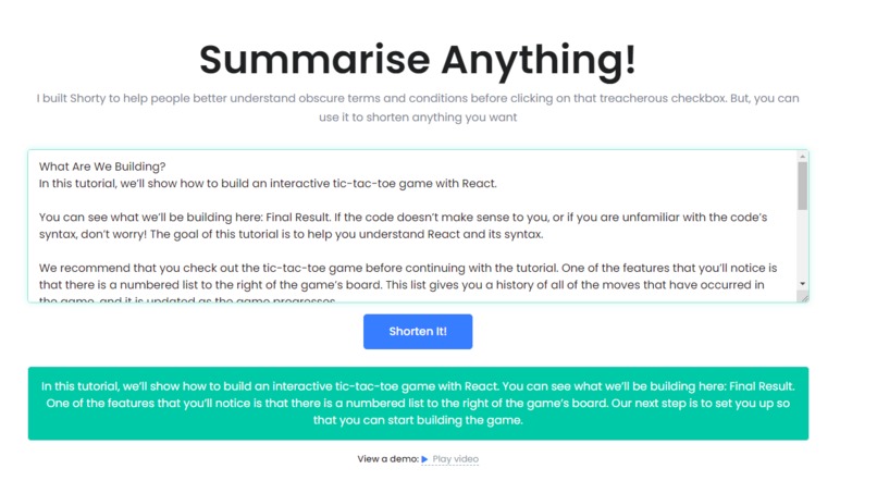 Shorty - Summarise Anything – screenshot 2