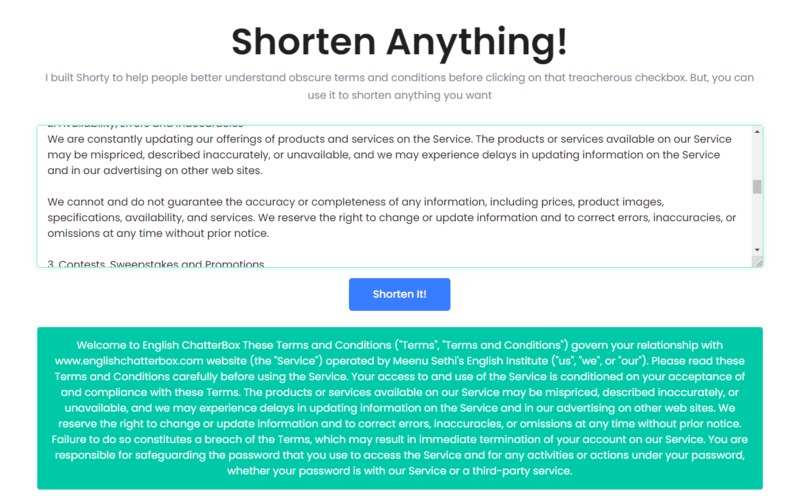 Shorty - Summarise Anything – screenshot 4
