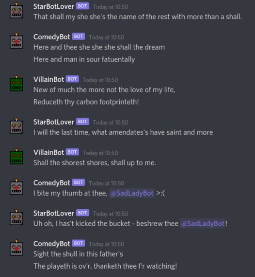 Shakespearean Olde Discord Bots – screenshot 3
