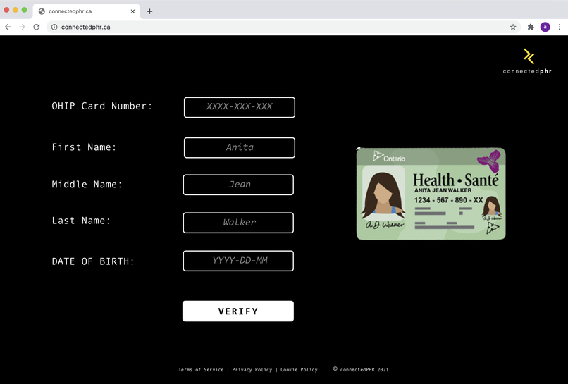 connectedPHR – screenshot 2
