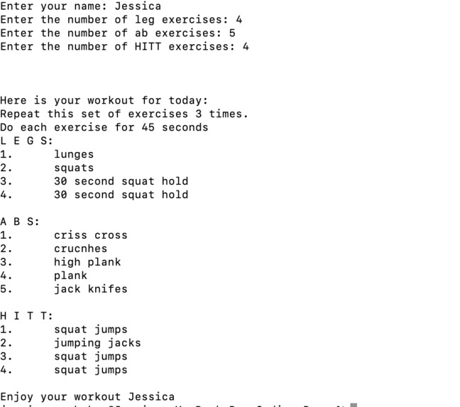 Generate Workouts – screenshot 1