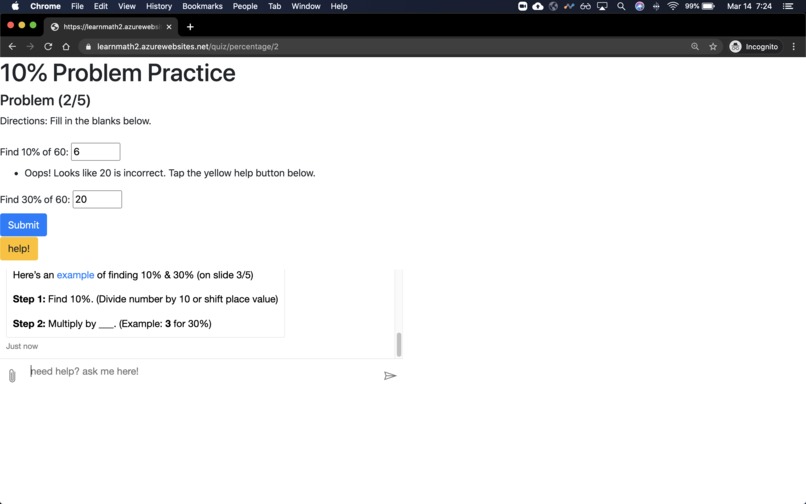 SimpleCues to guide students – screenshot 2