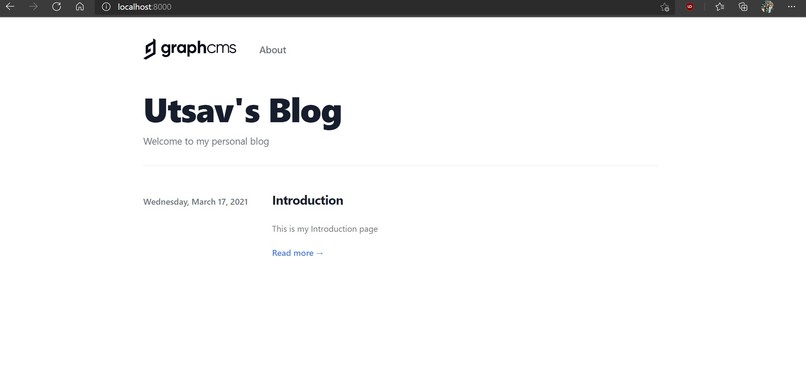 Build a Personal Blog with Gatsby.js and GraphCMS – screenshot 1