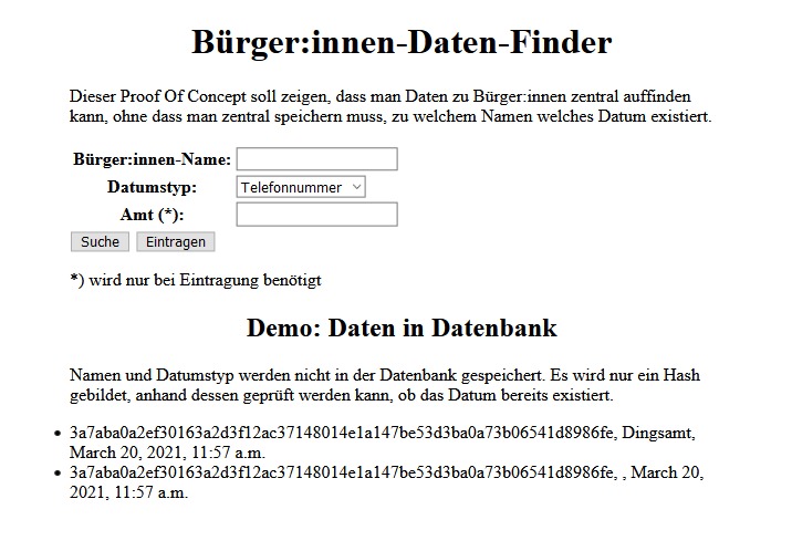 Bürger:innen-Daten-Finder – screenshot 1