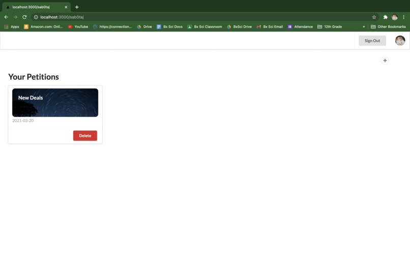 Fundraiser app/website – screenshot 1