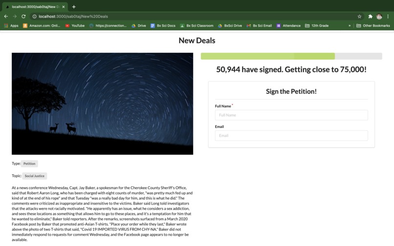 Fundraiser app/website – screenshot 2