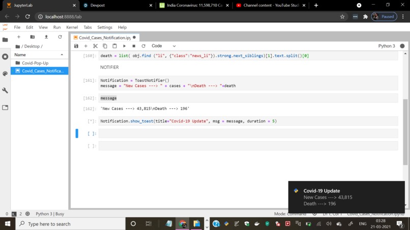 Covid Cases-popup – screenshot 1