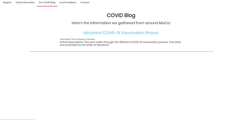 MoCo COVID-19 Informative Web & Email App – screenshot 8