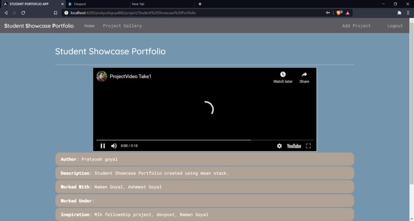 Student Showcase Portfolio – screenshot 4
