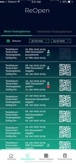 ReOpen App | Einführung von SARS-CoV-2 Antigen Test-Pässen – screenshot 10