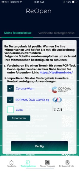 ReOpen App | Einführung von SARS-CoV-2 Antigen Test-Pässen – screenshot 11