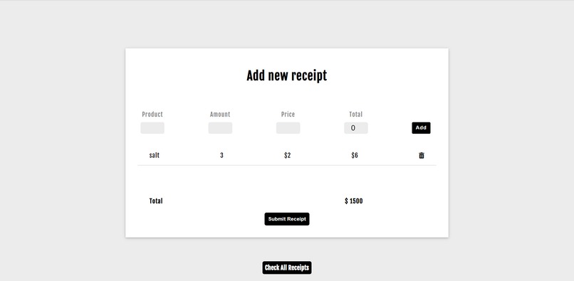 Receipts Management System – screenshot 3