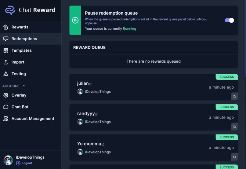 ChatReward – screenshot 2