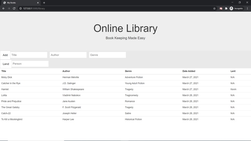 Online Library App – screenshot 1
